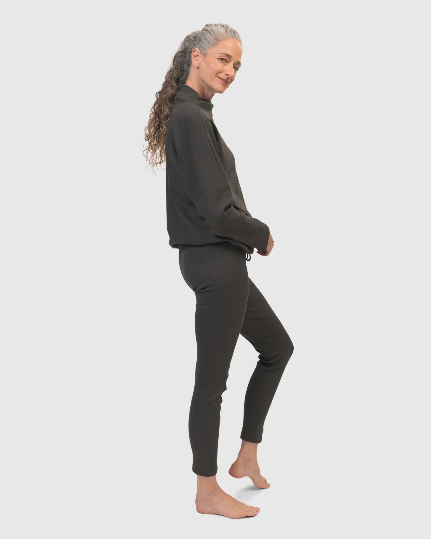 Women Alembika Zen Drawstring Sweatshirt, Charcoal