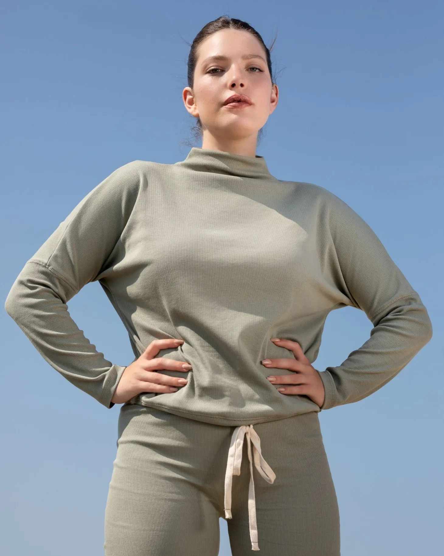 Women Alembika Zen Drawstring Sweatshirt, Nature